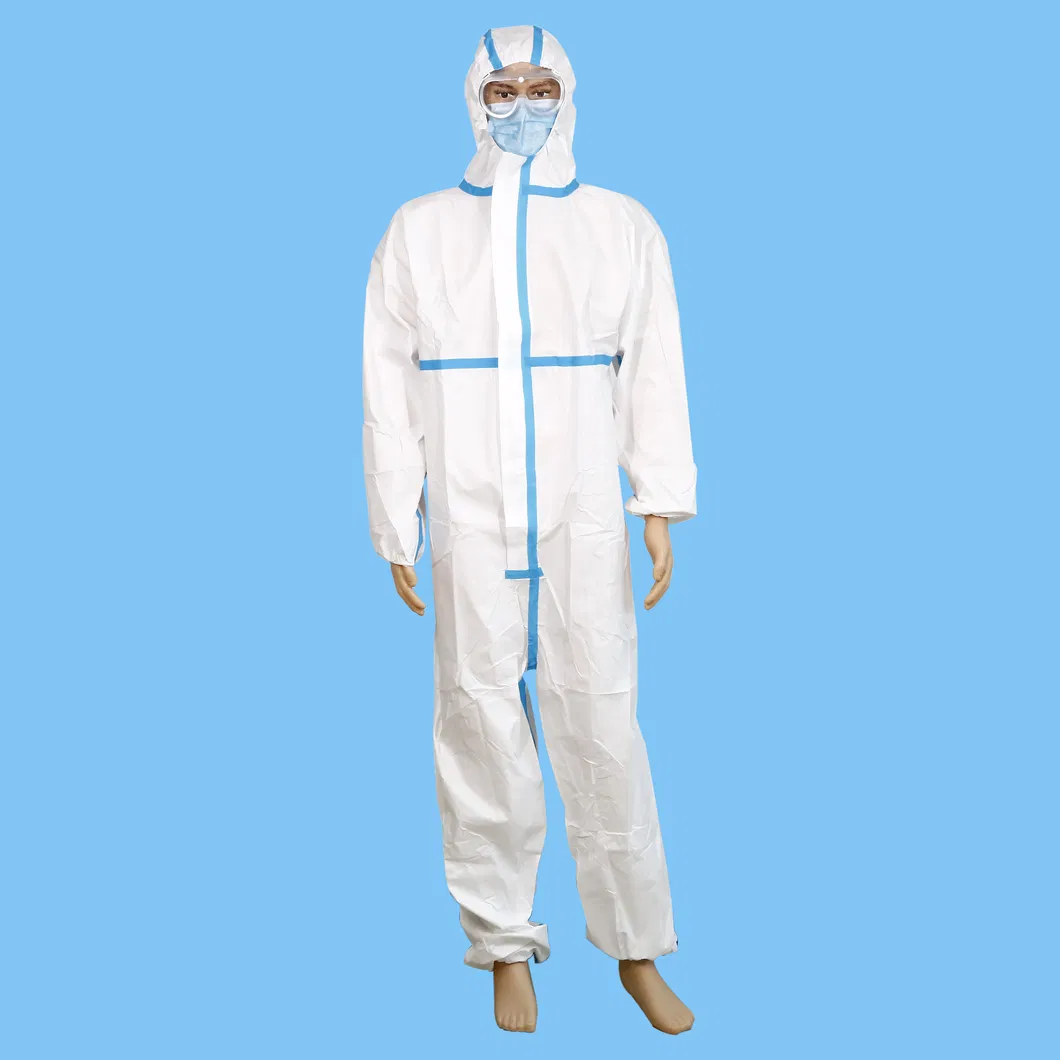 Traje de protección médica, mono, EPI, bata de aislamiento de cuerpo completo