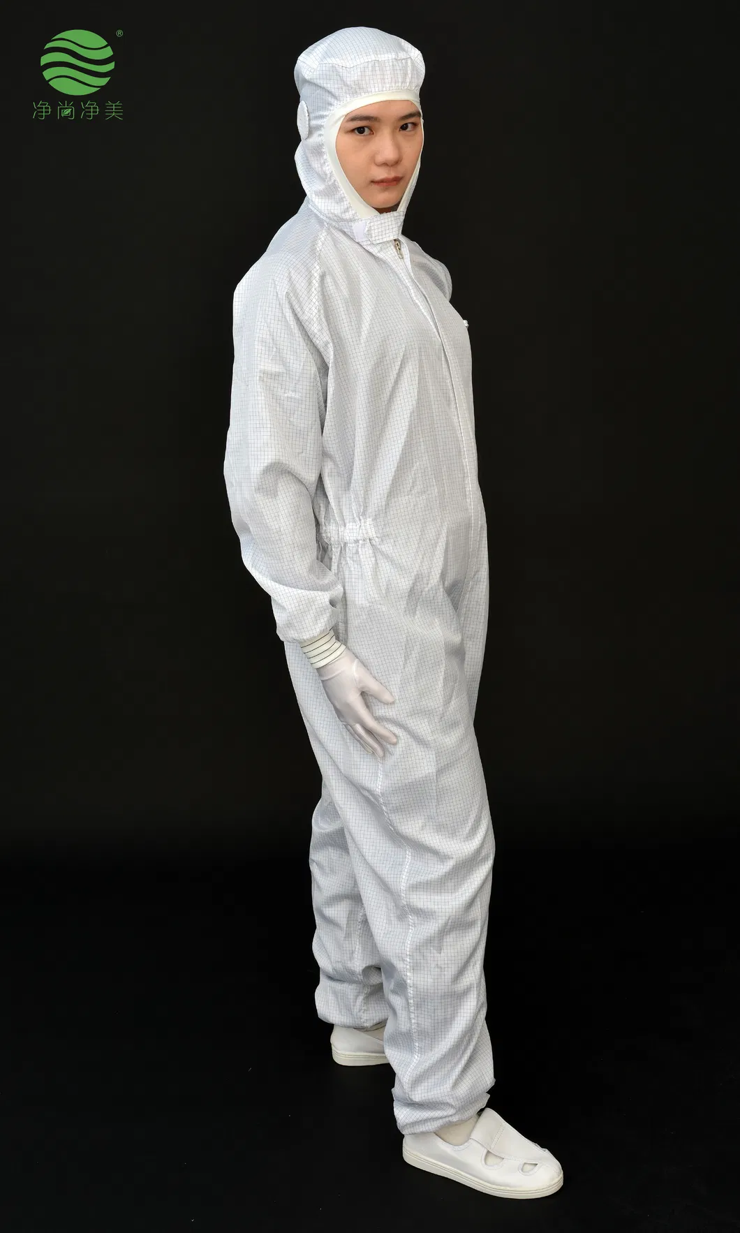 Ropa resistente al calor y antiestática para trabajadores de salas limpias de la industria biofarmacéutica con soporte para mascarilla