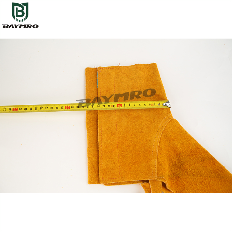Ropa de trabajo protectora de cuero de vaca para soldadura, reversible, cubierta de botas, retardante de llama En11611