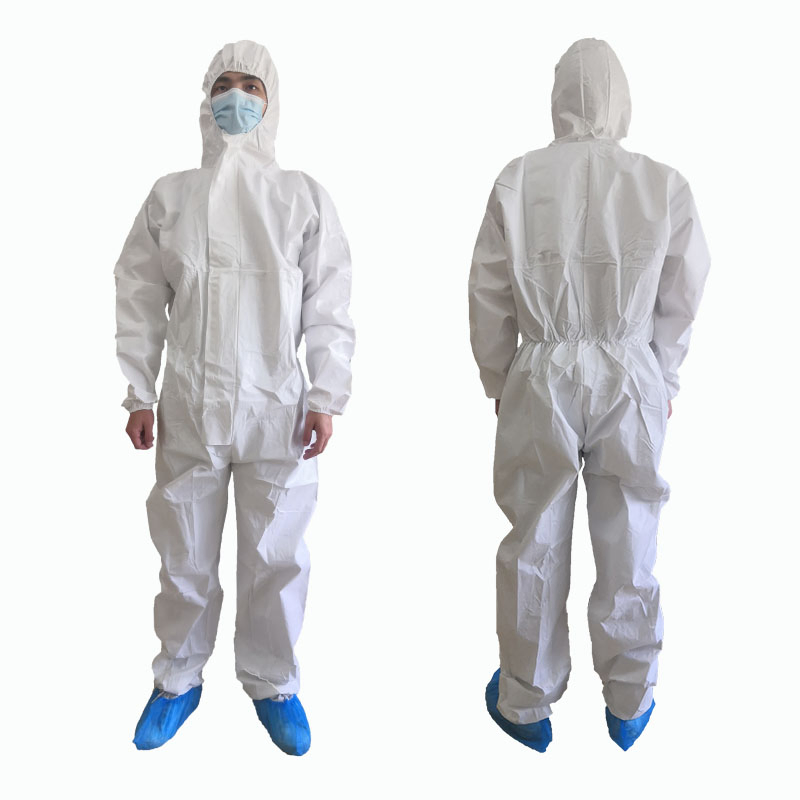 Mono desechable impermeable transpirable traje de trabajo blanco ropa protectora médica