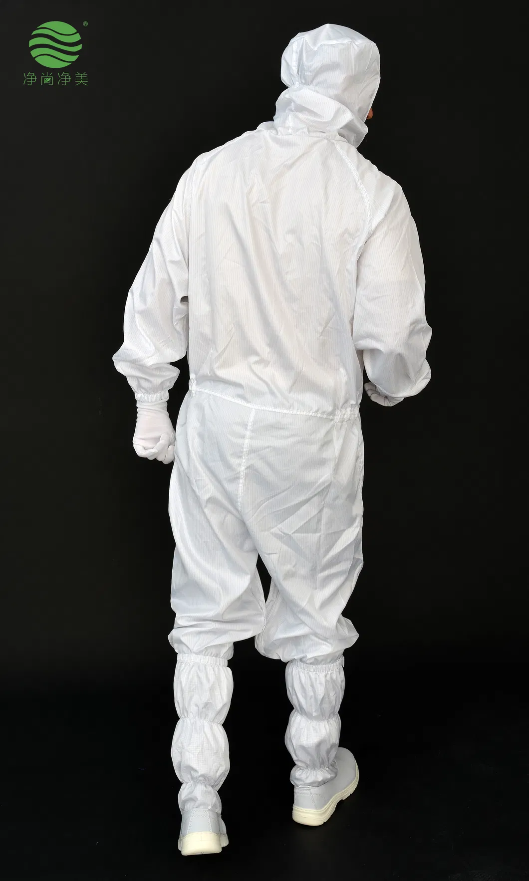 Ropa protectora ESD para la fabricación de dispositivos médicos con capucha Vista 4