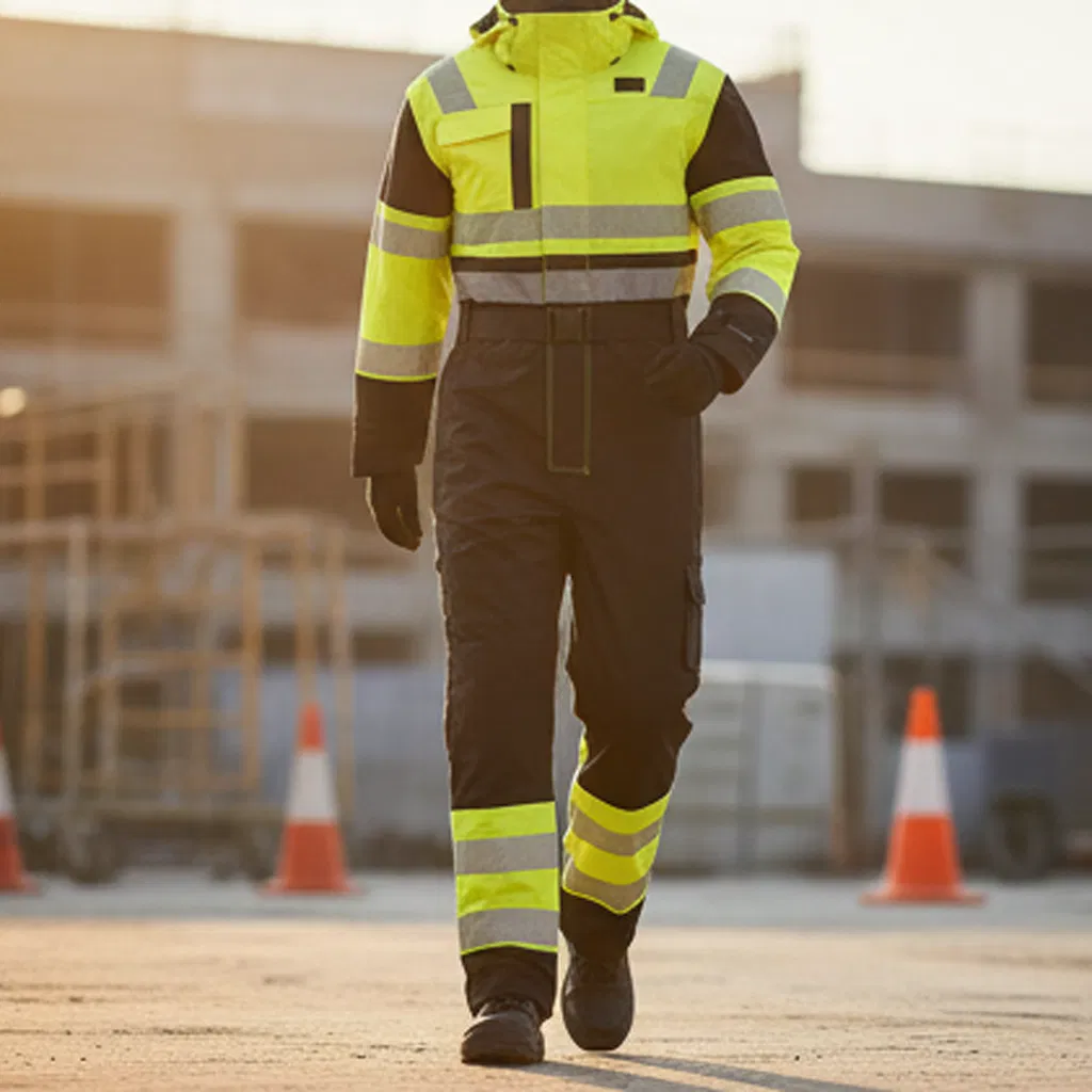 Chaqueta de invierno de seguridad OEM, aislante, de alta visibilidad, ropa de trabajo protectora