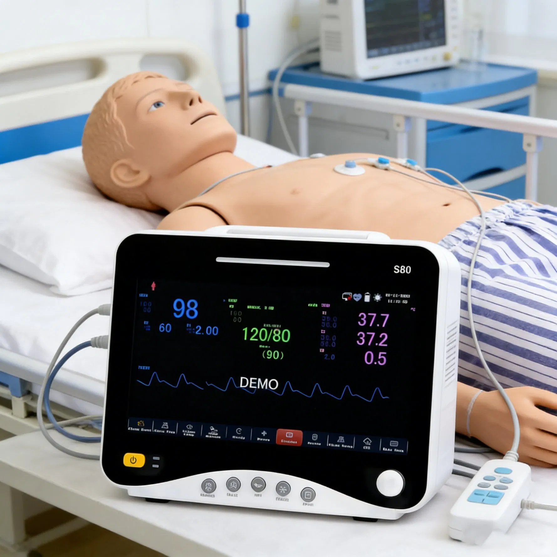 Monitor Portátil de Paciente de Grau Médico Monitor Multiparamétrico de Sinais Vitais para Uso em Ambulância