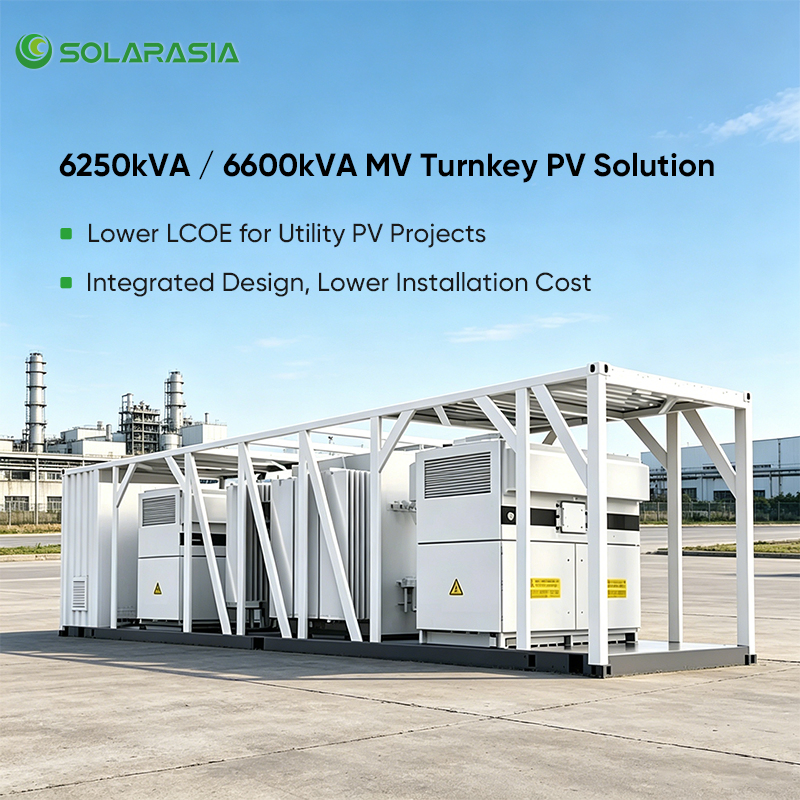 6.25MW 6.6MW Estação Inversora de Média Tensão Transformador Elevador Sistema de Conversão de Energia para Grande Fazenda Solar