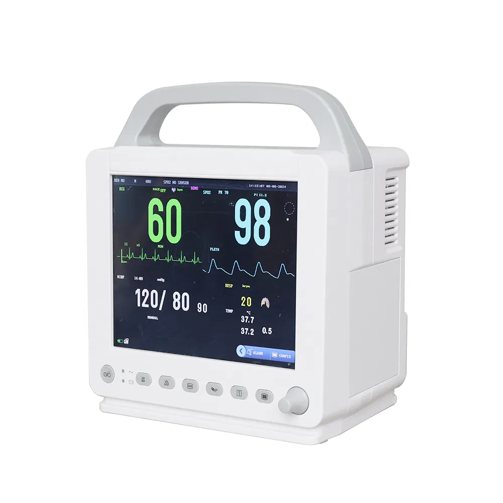 Monitor de Paciente Portátil Multiparamétrico Barato para Adultos e Neonatos em UTI ao Lado da Cama