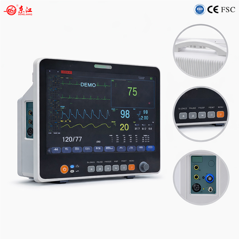 Monitor de Paciente Portátil para Uso Doméstico Monitor de Sinais Vitais Portátil com SpO2 ECG NIBP