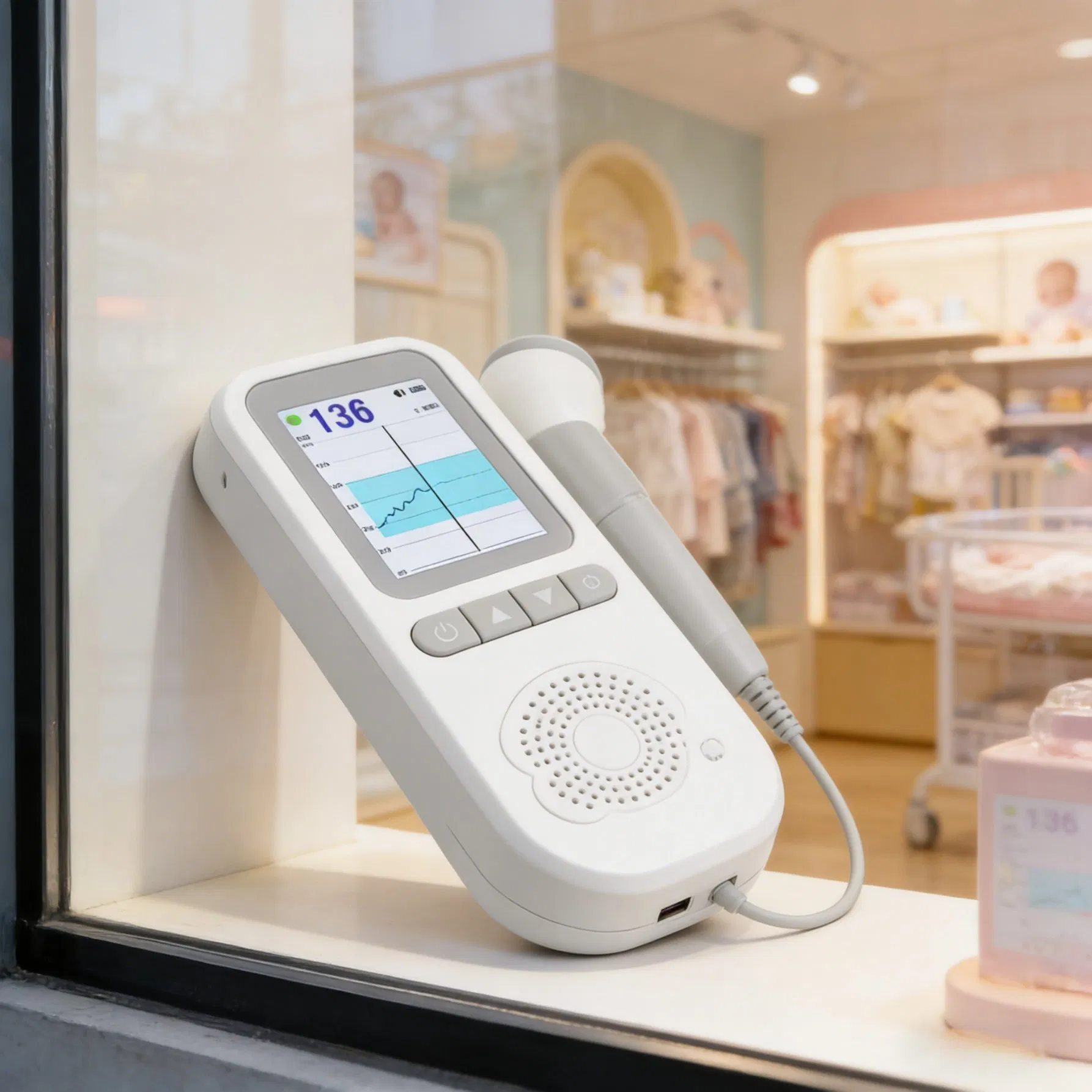 Monitor de Batimentos Cardíacos Fetal por Ultrassom Doppler Portátil para Monitoramento da Saúde Fetal e Materna