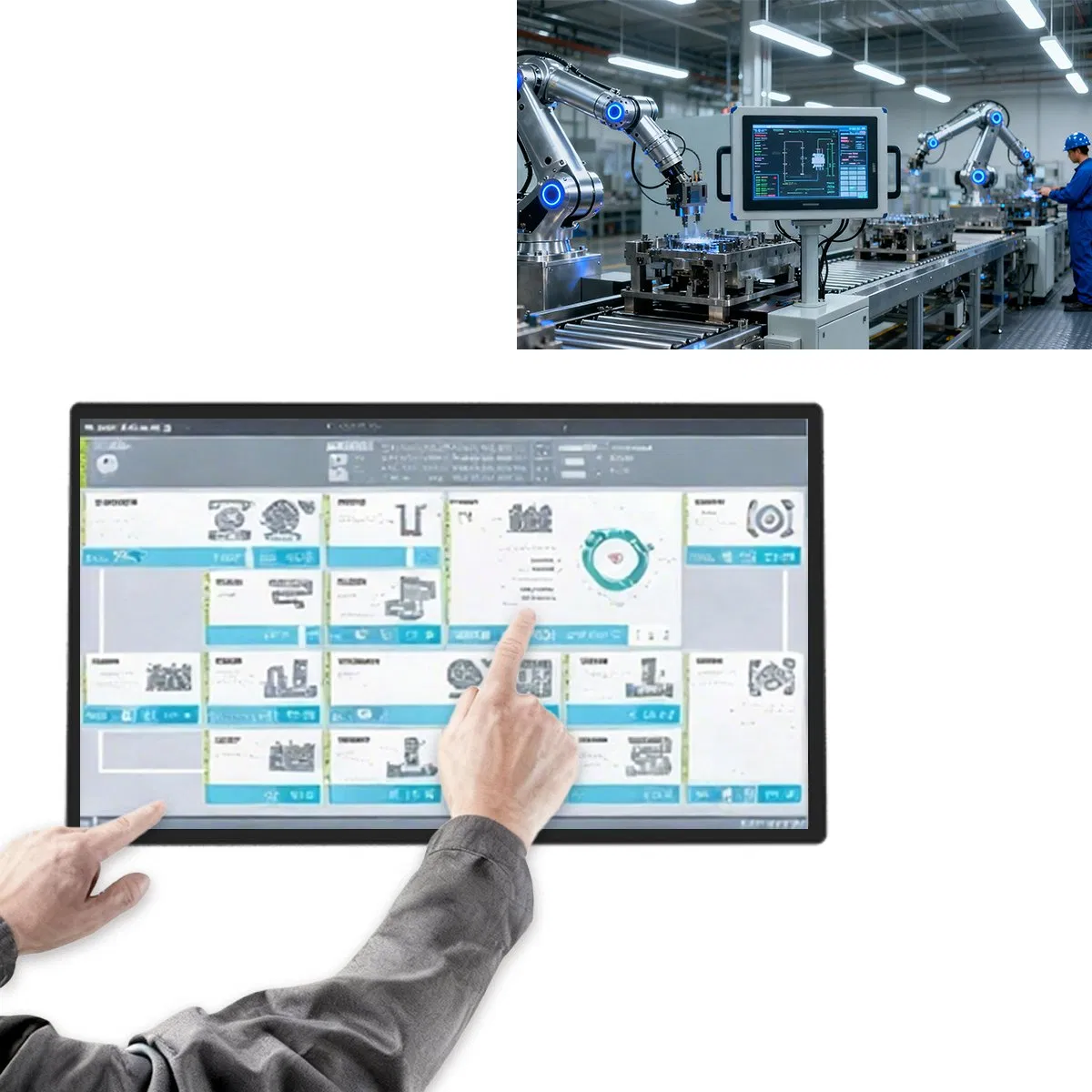 Monitor de Informação com Tela Touch Screen Industrial Durável Suntek 21.5'' para Pacientes em Hospital Médico