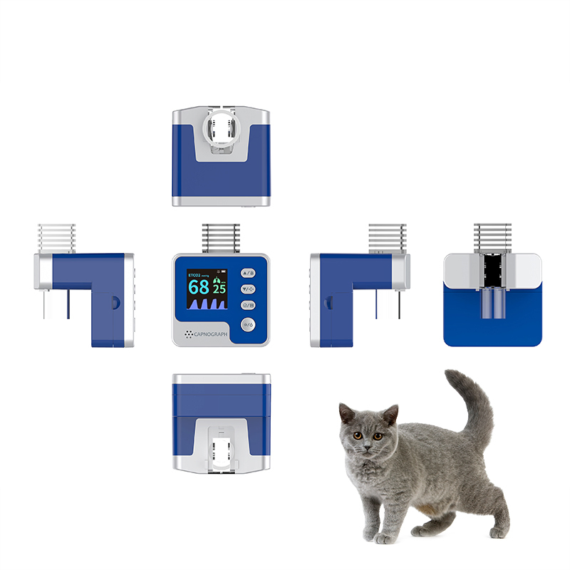 Monitor de Capnografia Veterinária Inteligente Sem Fio Etco2 Rastreamento com Sistema de Alarme Segurança do Paciente