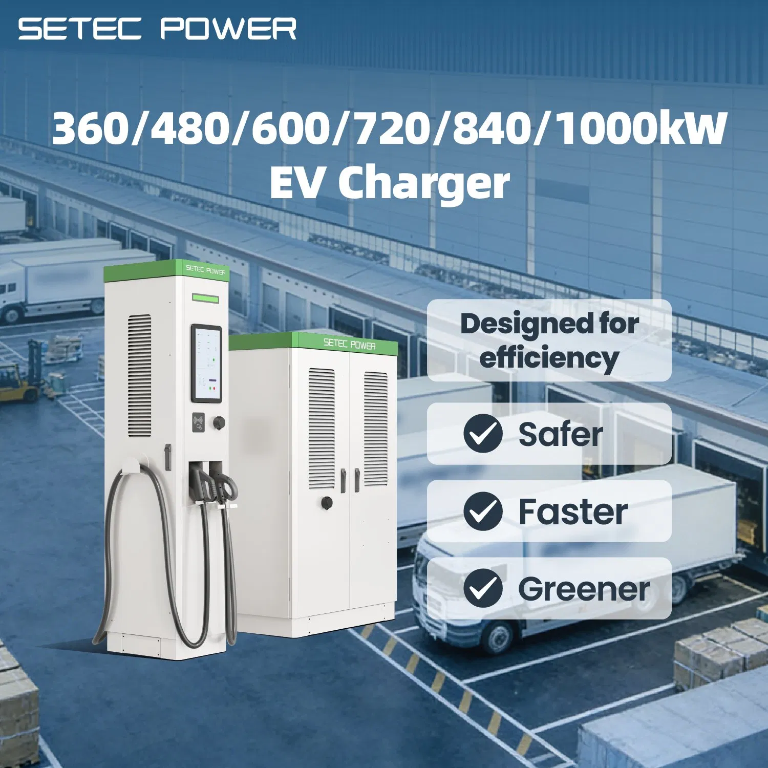 360kW-1000kW Sistema de Carregamento Rápido DC Nível 3 Estação de Carregador Rápido DC para VE