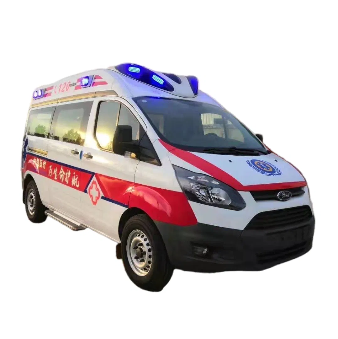 Ford V362 4X2 Monitoramento de UTI Ambulância de Resgate Exportada Gasolina Transporte de Paciente
