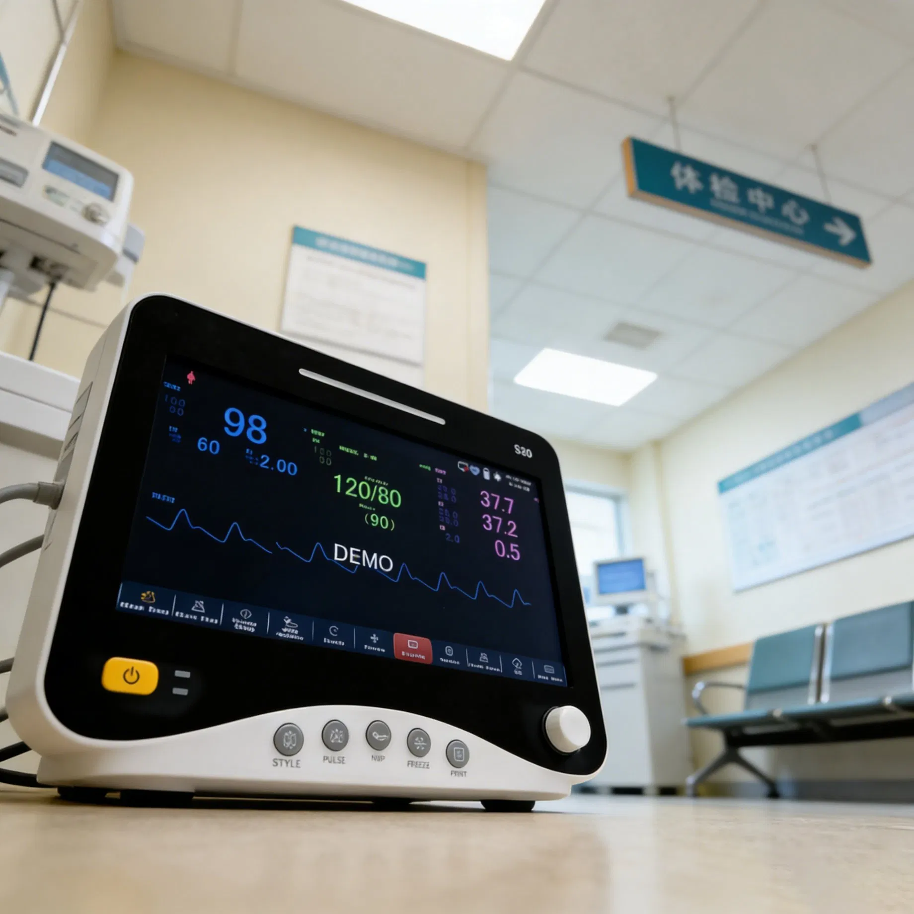 Monitor Portátil de Paciente de Grau Médico Monitor Multiparamétrico de Sinais Vitais para Uso em Ambulância
