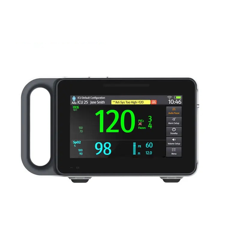 Sistema de Monitoramento Central de Pacientes Multiparamétrico com Tela Sensível ao Toque Monitor Portátil de Pacientes