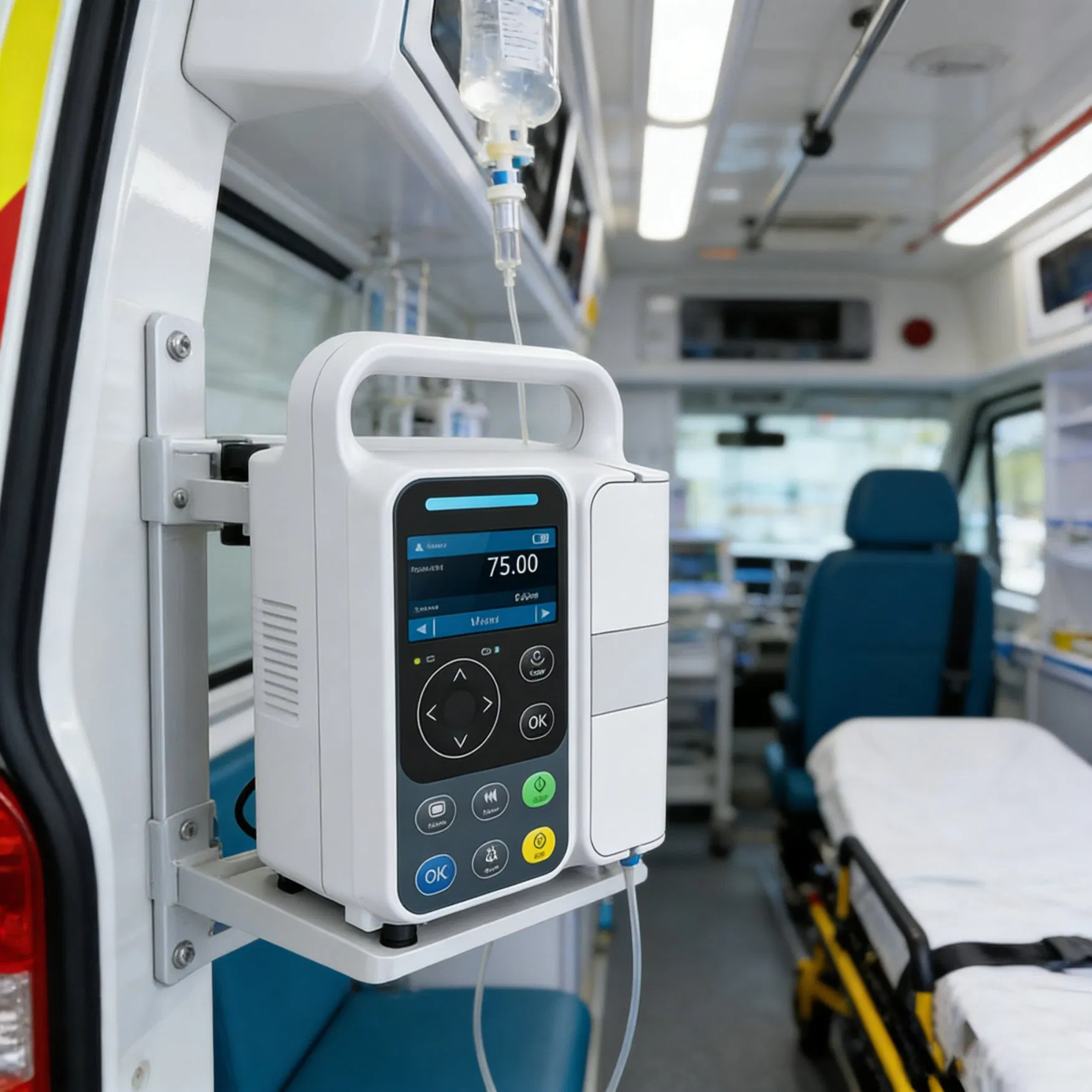 Bomba de Infusão IV Avançada com Monitor de Paciente em Tempo Real Monitor de Sinais Vitais Portátil para Cuidados de Emergência