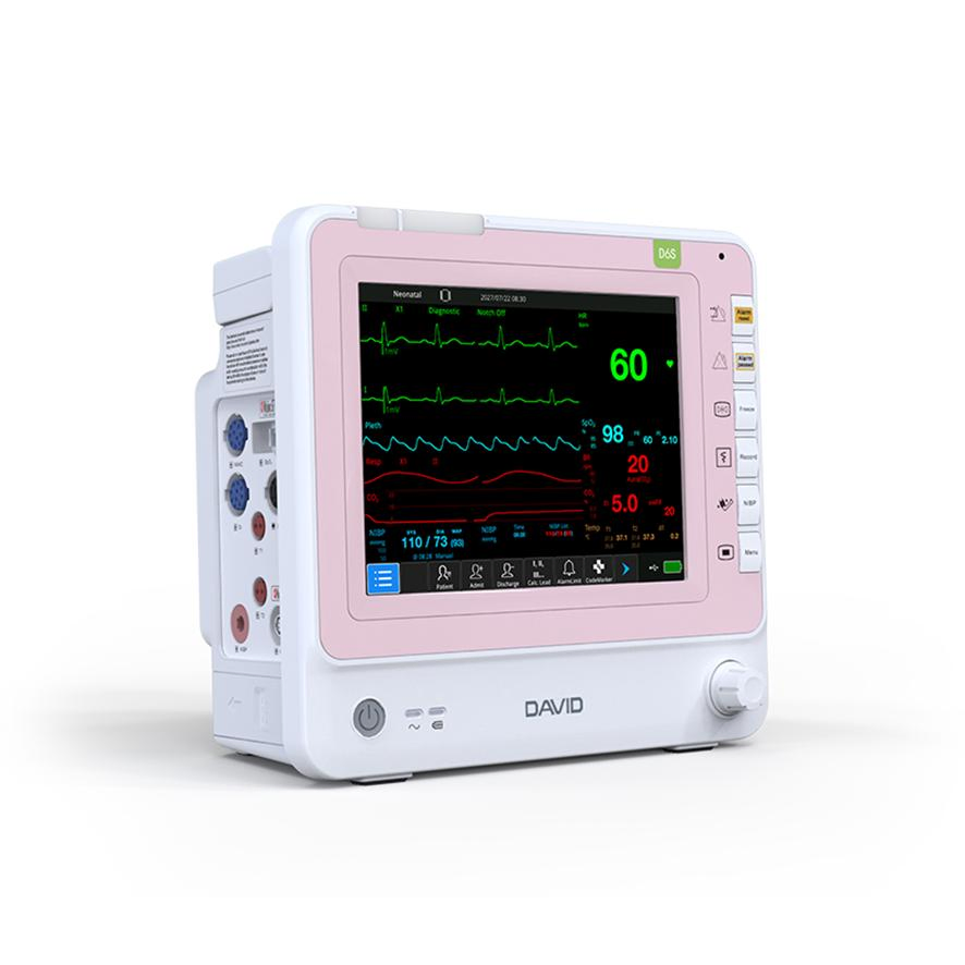 DAVID D6 12.1 Monitor de Pacientes Neonatal para Crianças e Adultos com Tela Touch de 10 Polegadas