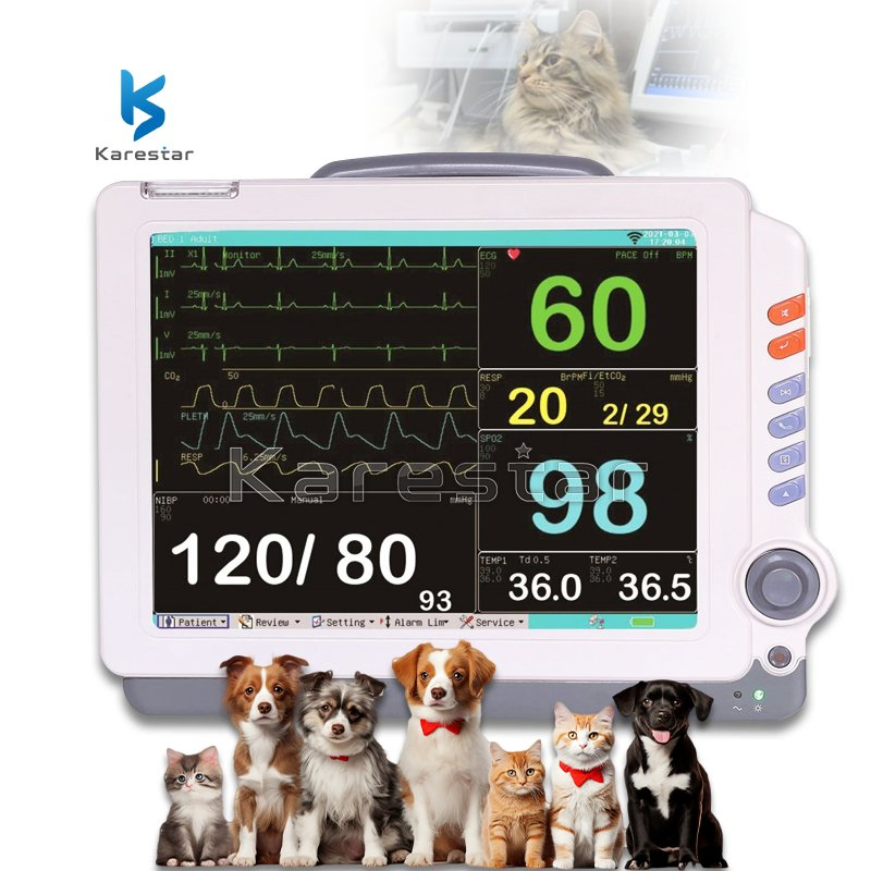Monitor de Sinais Vitais de Pacientes Veterinários Certificado CE com Suporte para Cálculo de Dose de Medicamento Monitor Inteligente de Pacientes