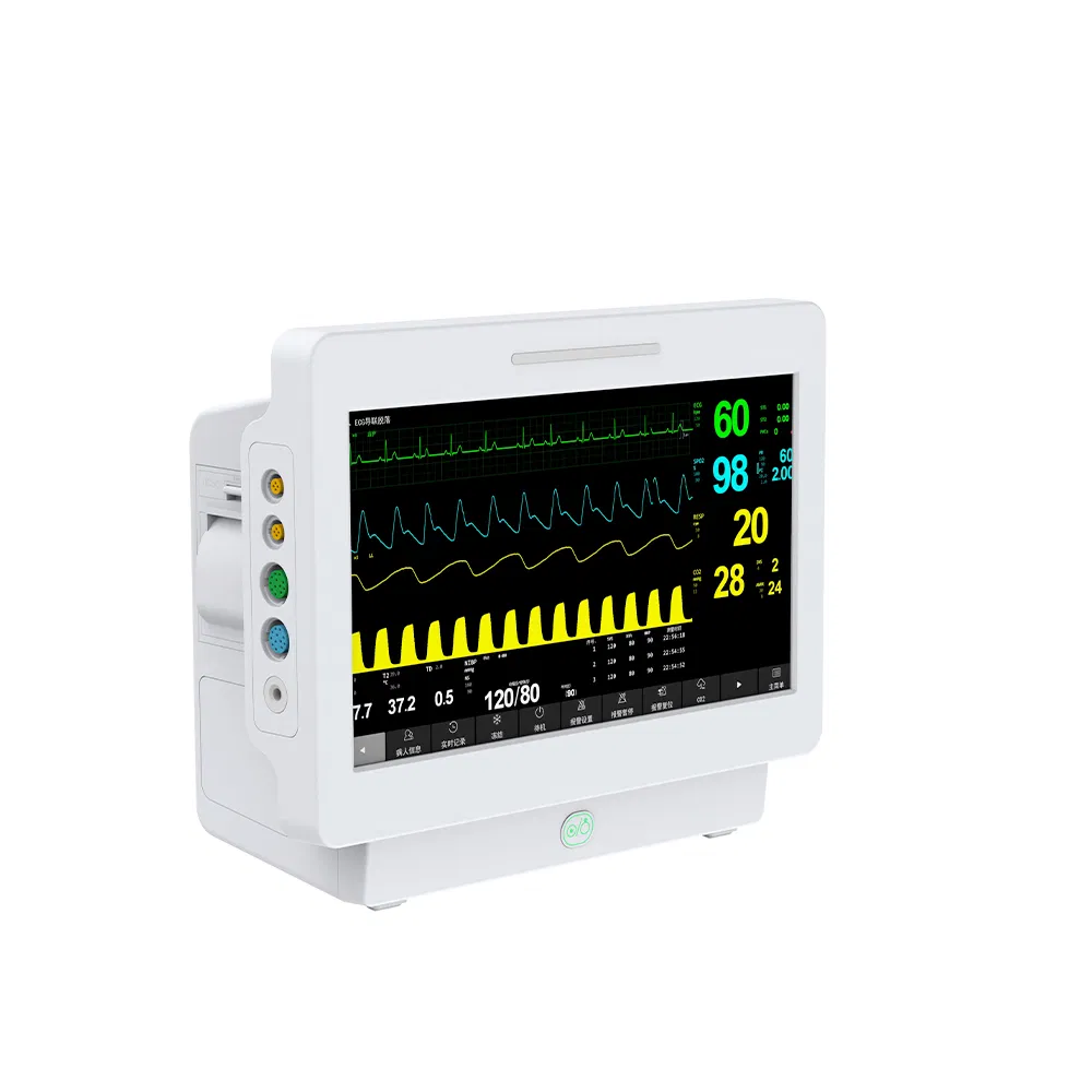 Monitor de Sinais Vitais de UTI, Ondas de ECG, Monitor Médico Multiparamétrico Portátil para CCU