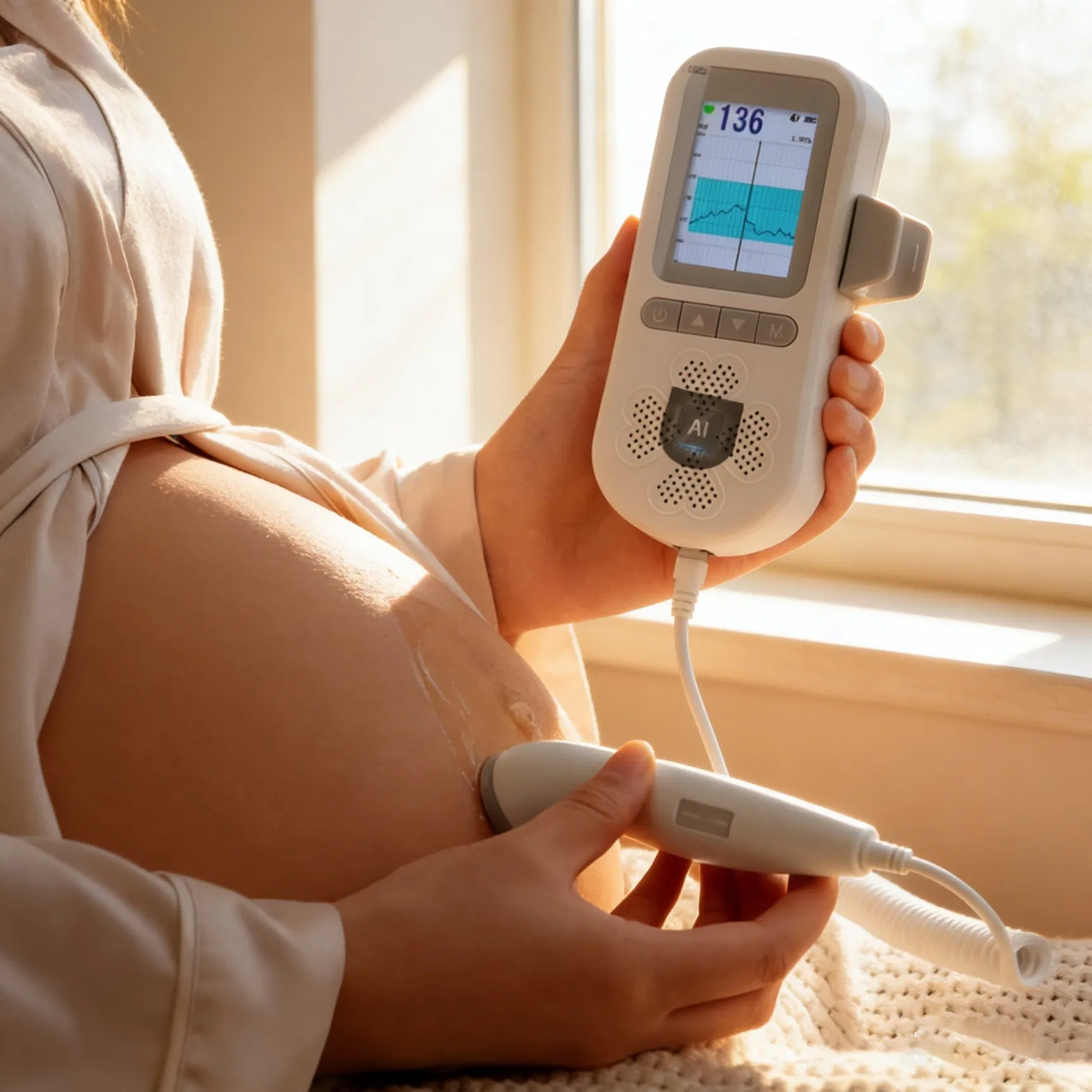 Monitor de Frequência Cardíaca Fetal Doppler Avançado Integrado Monitor de Paciente Portátil com Função de Alarme