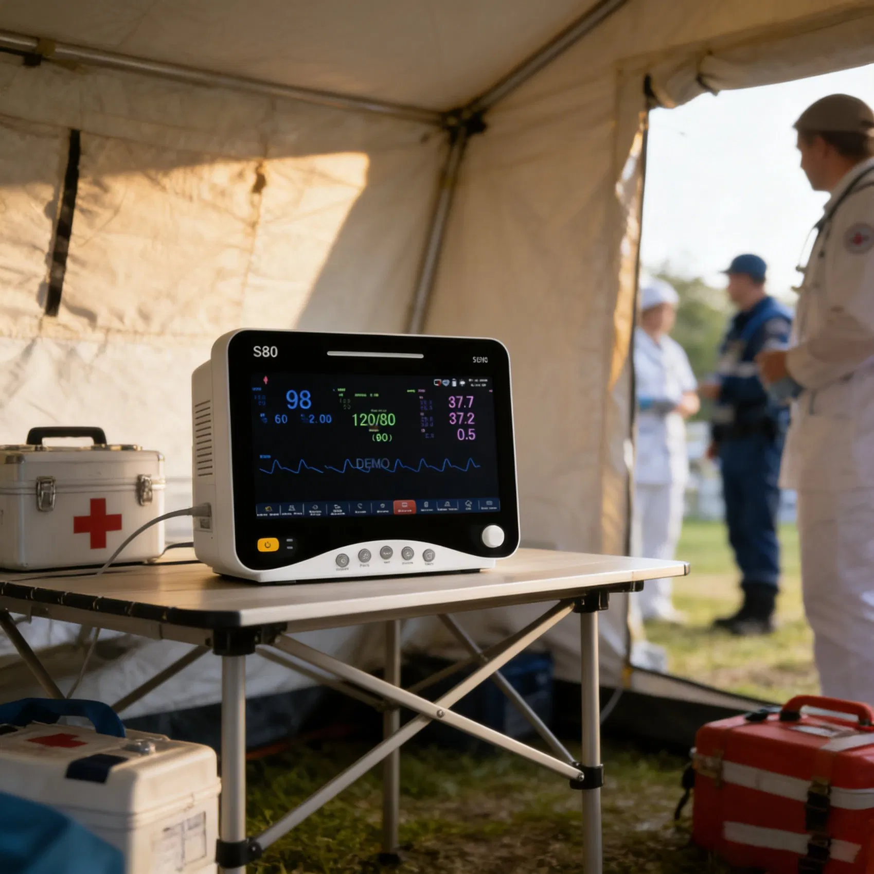 Monitor de Paciente Portátil Compacto Multiparamétrico para Sinais Vitais para Uso em Emergência e Enfermaria