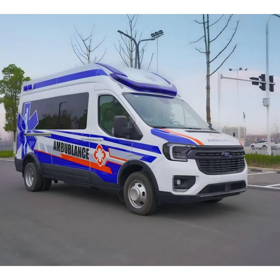 Ambulância de Monitoramento para Resgate de Emergência em Hospital de Grande Espaço com Eixo Longo da Ford, Veículo de Transporte Médico ICU, Van de Isolamento, Caixa para Pacientes, Clínicas Móveis