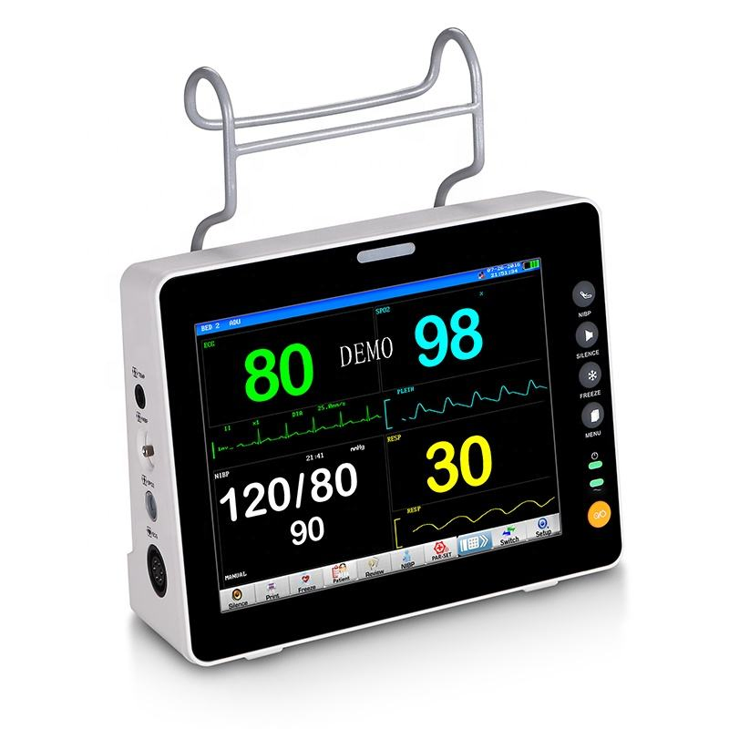 Equipamento Médico de Guangzhou Monitor de Sinais Vitais Portátil Multi Parâmetro Tela Grande 6 Parâmetros 8 Polegada Paciente