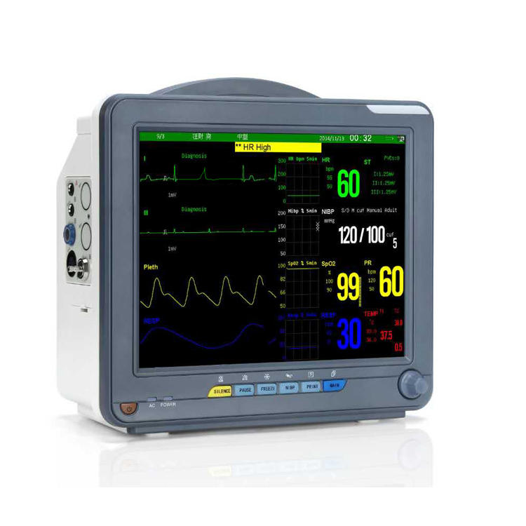 Monitor de Pressão Arterial Portátil Médico Multilíngue 6 Parâmetros do Paciente He-9000n