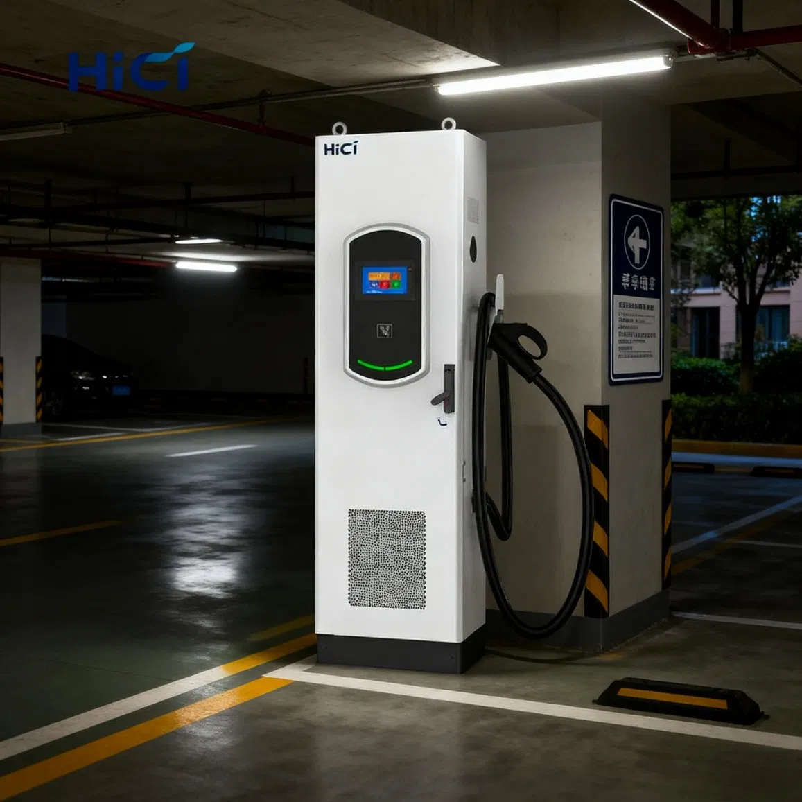 Estação de Carregamento Elétrico DC para Carros Elétricos com Tela Sensível ao Toque e Resfriamento a Líquido