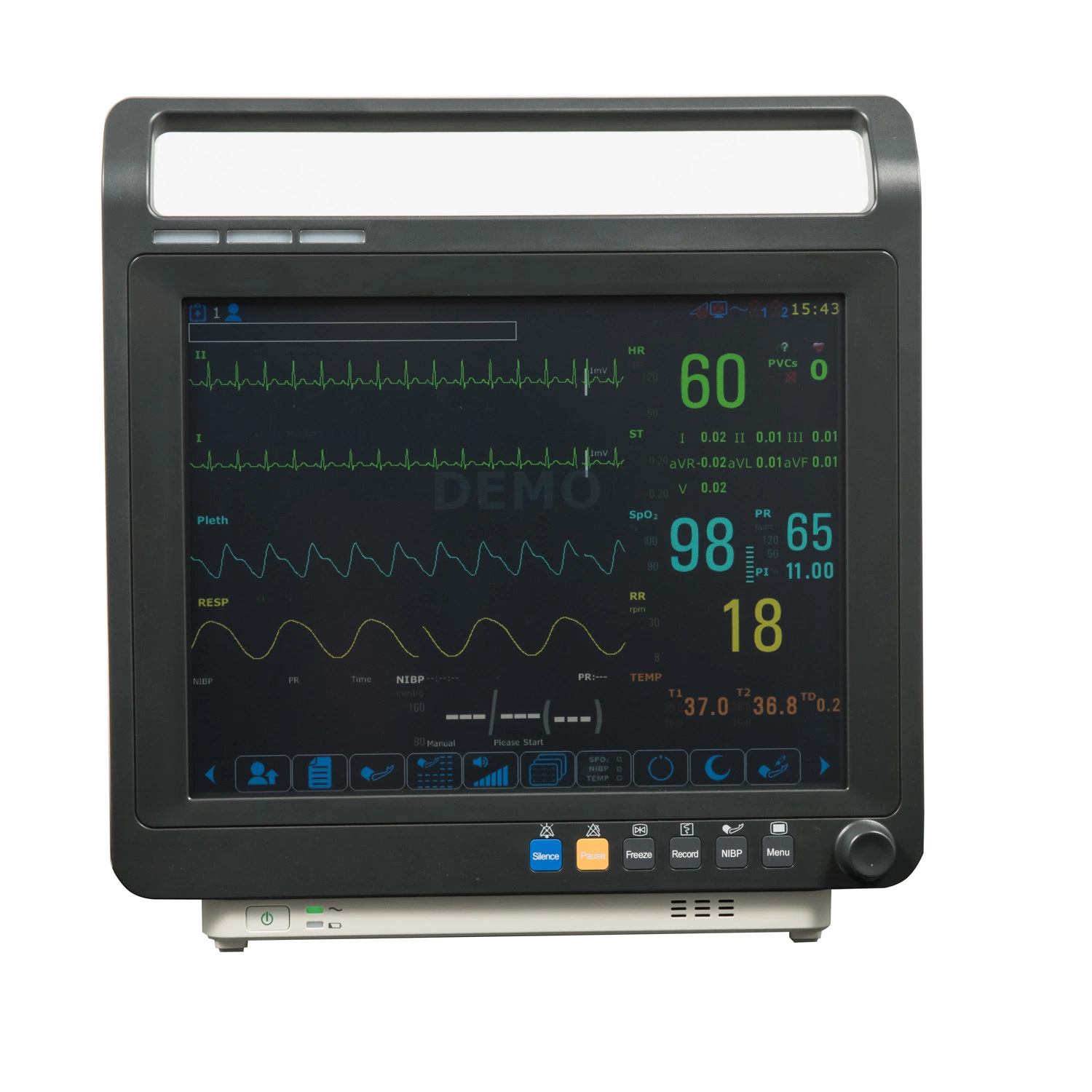 12 Monitor de Paciente Multi Parâmetro com Tela de Toque de Inch (MS-8800)
