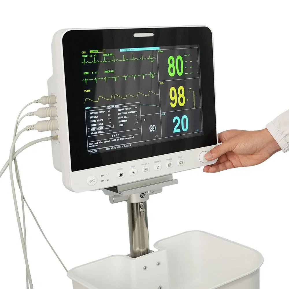 Contec Cms9100 Monitor de Paciente Portátil de Múltiplos Parâmetros ECG SpO2 NIBP para Exportação