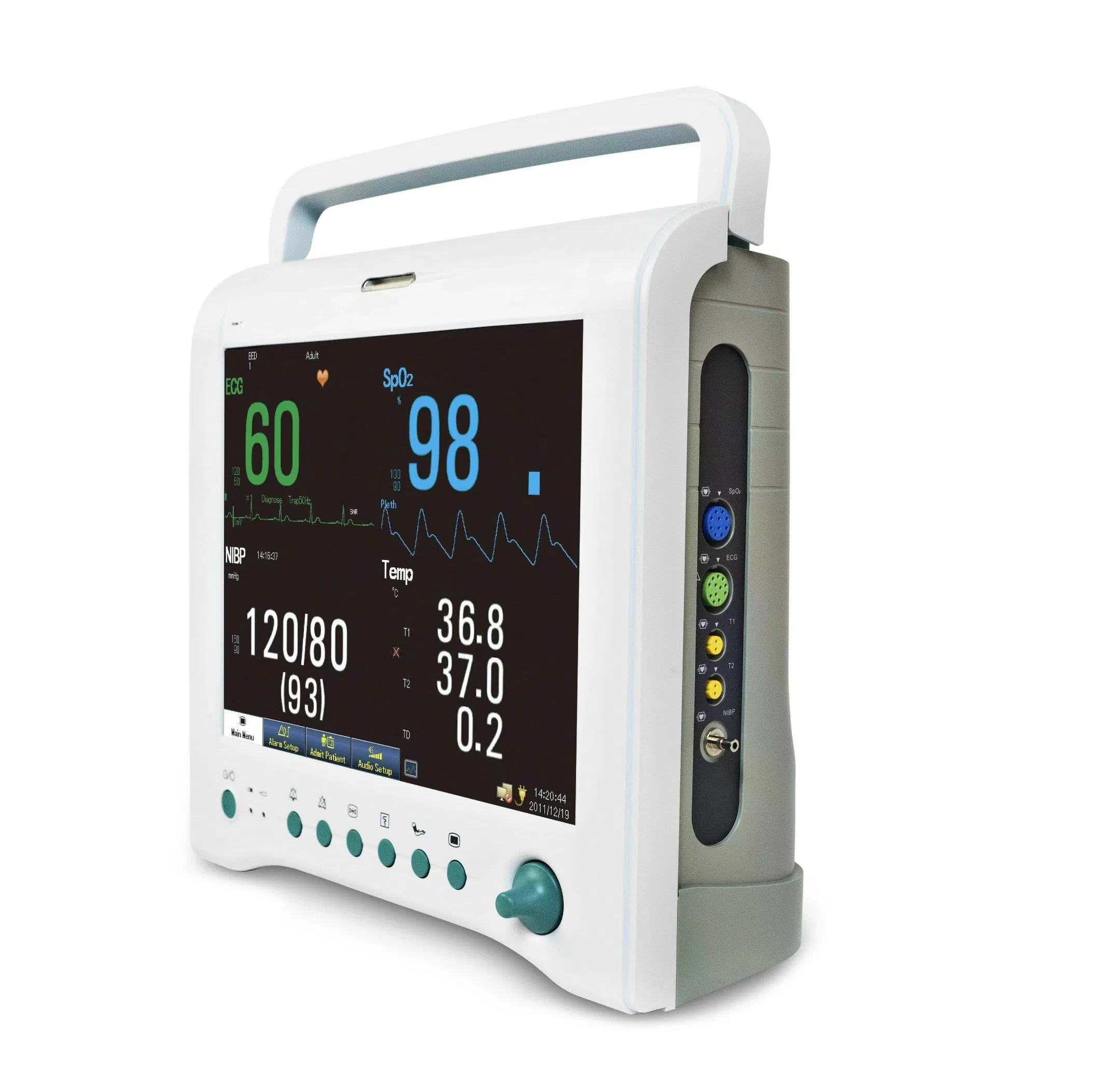 Monitor de Paciente Portátil Multiparamétrico Adulto e Neonatal para UTI ao Lado da Cama
