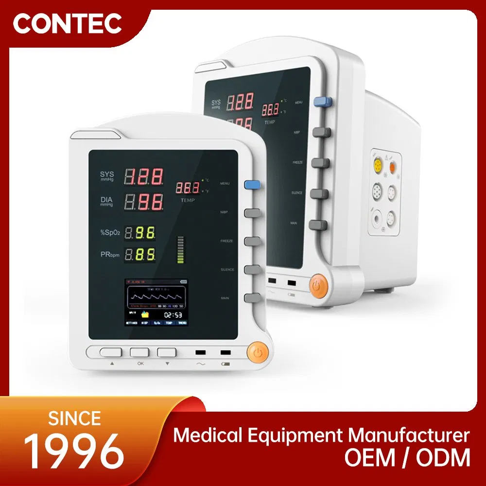 Monitor de Sinais Vitais Portátil e Manual de Ambulância Contec Cms5100