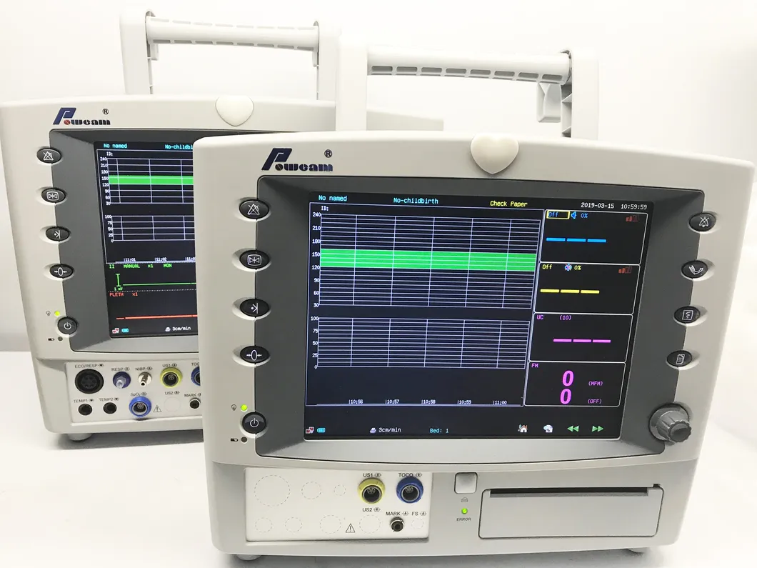 Hospital 12.1 Monitor Fetal com Gêmeos Monitor Ctg Portátil Materno e Fetal (FM-10A)