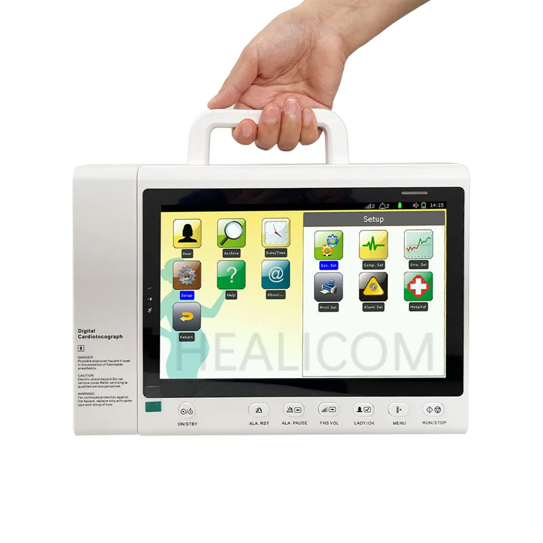Obstetrícia 10.2'' Monitor Fetal Portátil com Tela Touch LED para Pacientes de Ginecologia