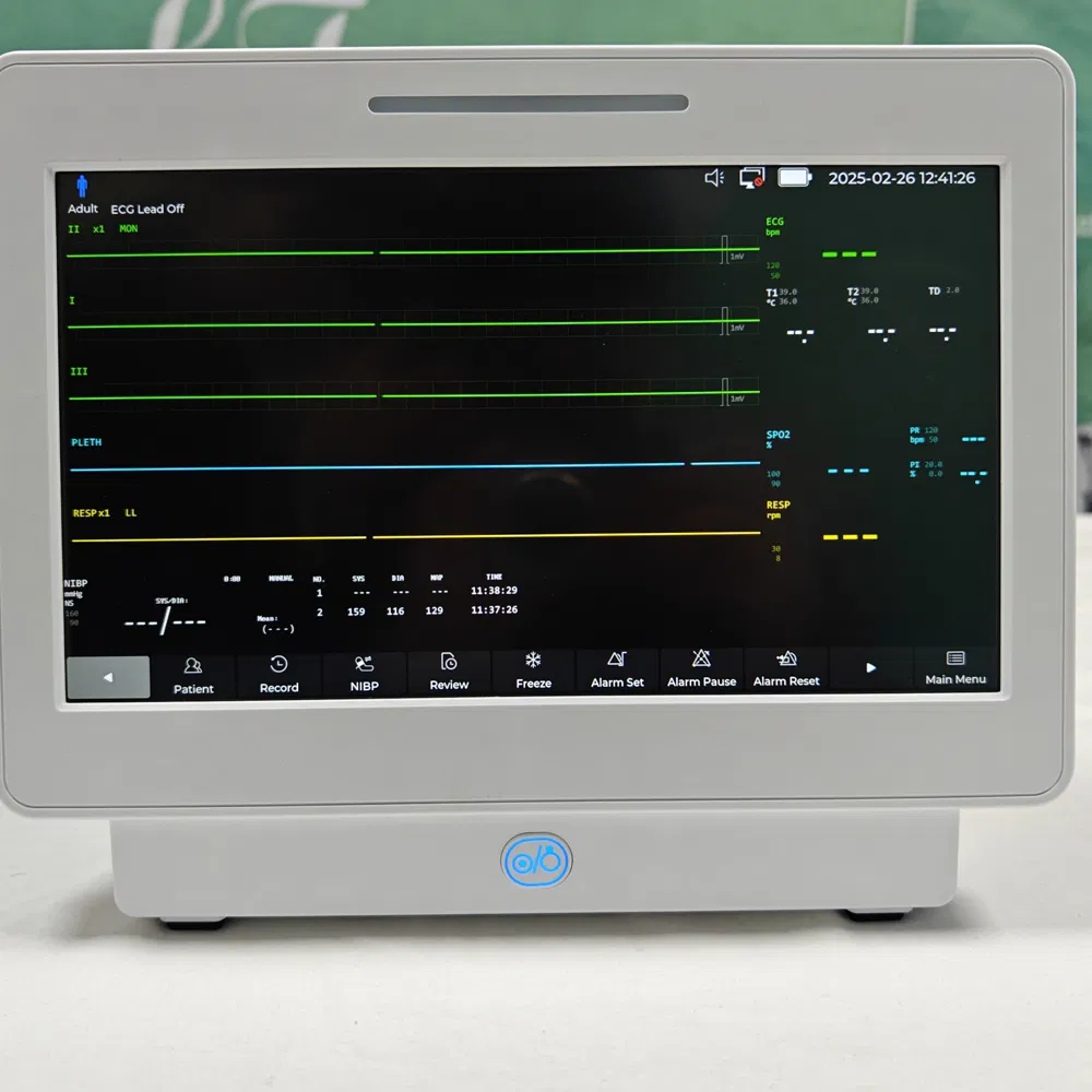 Monitor de Paciente com Tela Sensível ao Toque para Equipamentos Hospitalares e Médicos