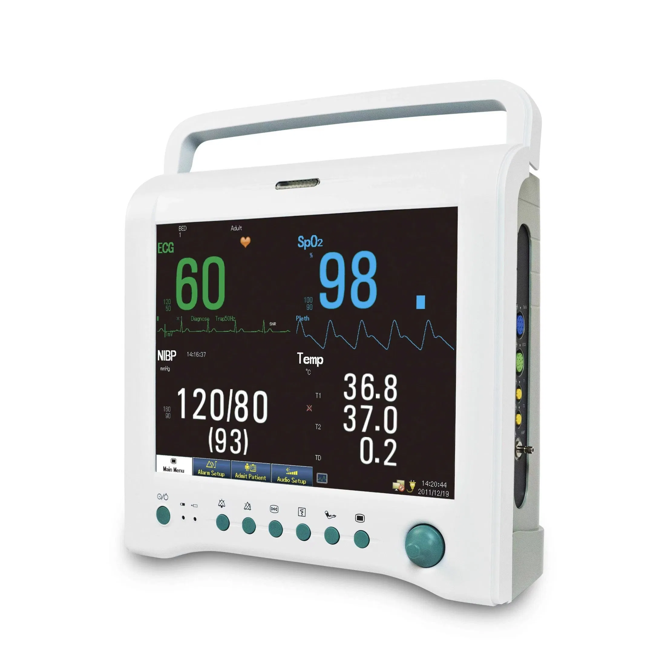 Monitor de Paciente Portátil Multiparamétrico Adulto e Neonatal para UTI ao Lado da Cama