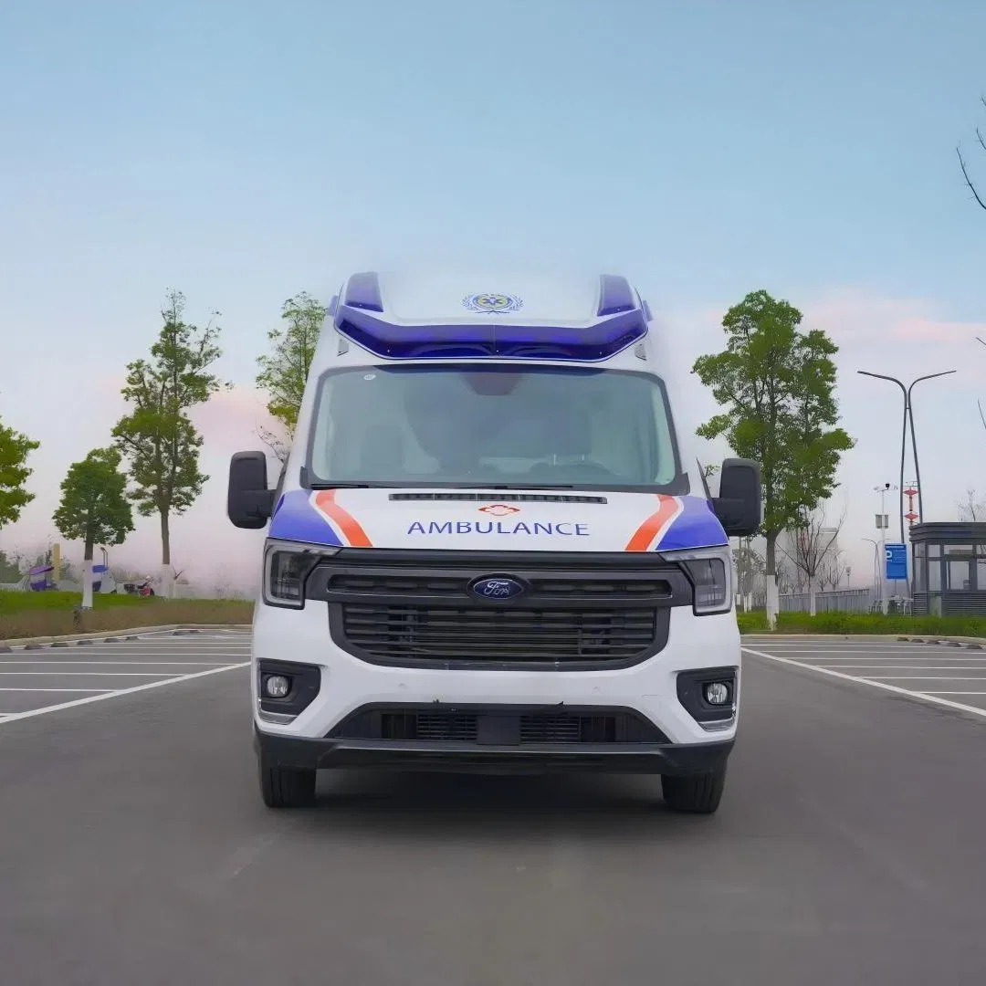 Ambulância de Monitoramento para Resgate de Emergência em Hospital de Grande Espaço com Eixo Longo da Ford, Veículo de Transporte Médico ICU, Van de Isolamento, Caixa para Pacientes, Clínicas Móveis