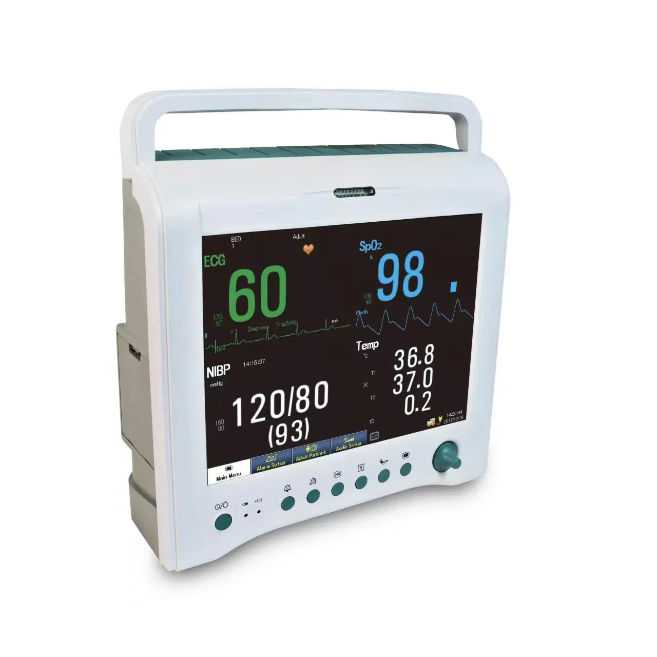 Monitor de Paciente Portátil Multiparamétrico Adulto e Neonatal para UTI ao Lado da Cama