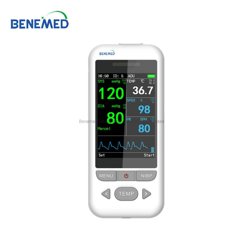 Monitor de Sinais Vitais Portátil com NIBP, SpO2, Taxa de Pulso, Temperatura