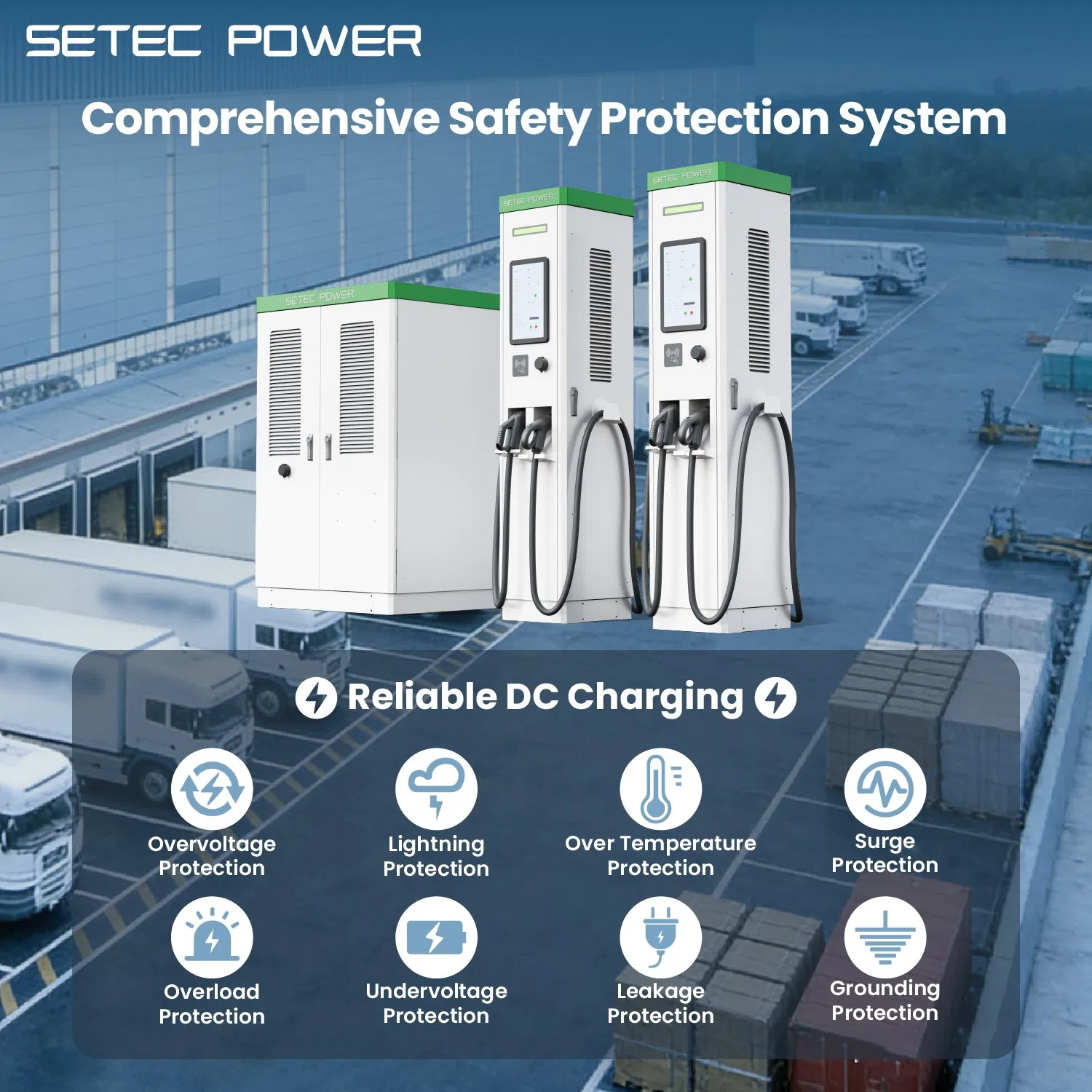 360kW-1000kW Sistema de Carregamento Rápido DC Nível 3 Estação de Carregador Rápido DC para VE