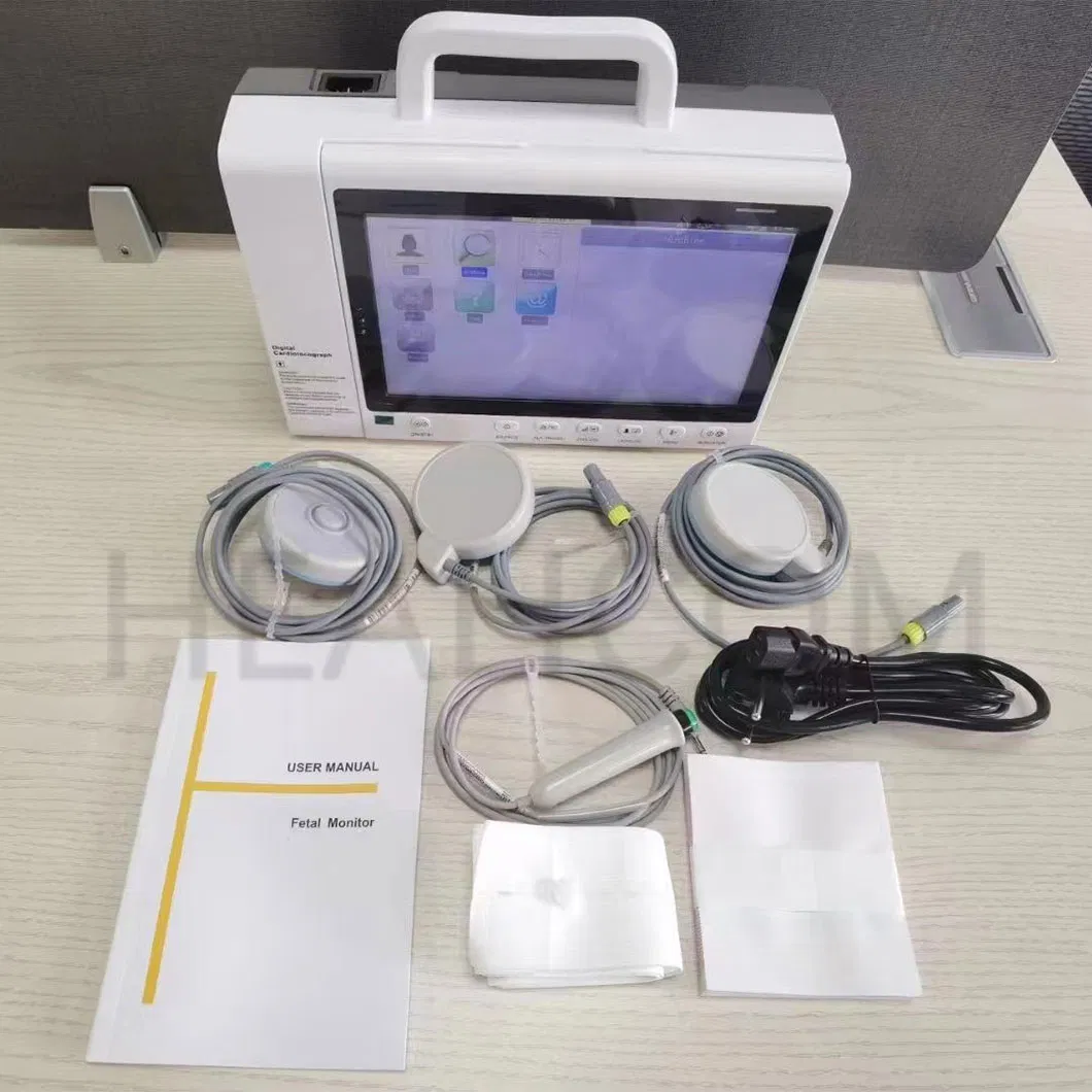 Obstetrícia 10.2'' Monitor Fetal Portátil com Tela Touch LED para Pacientes de Ginecologia