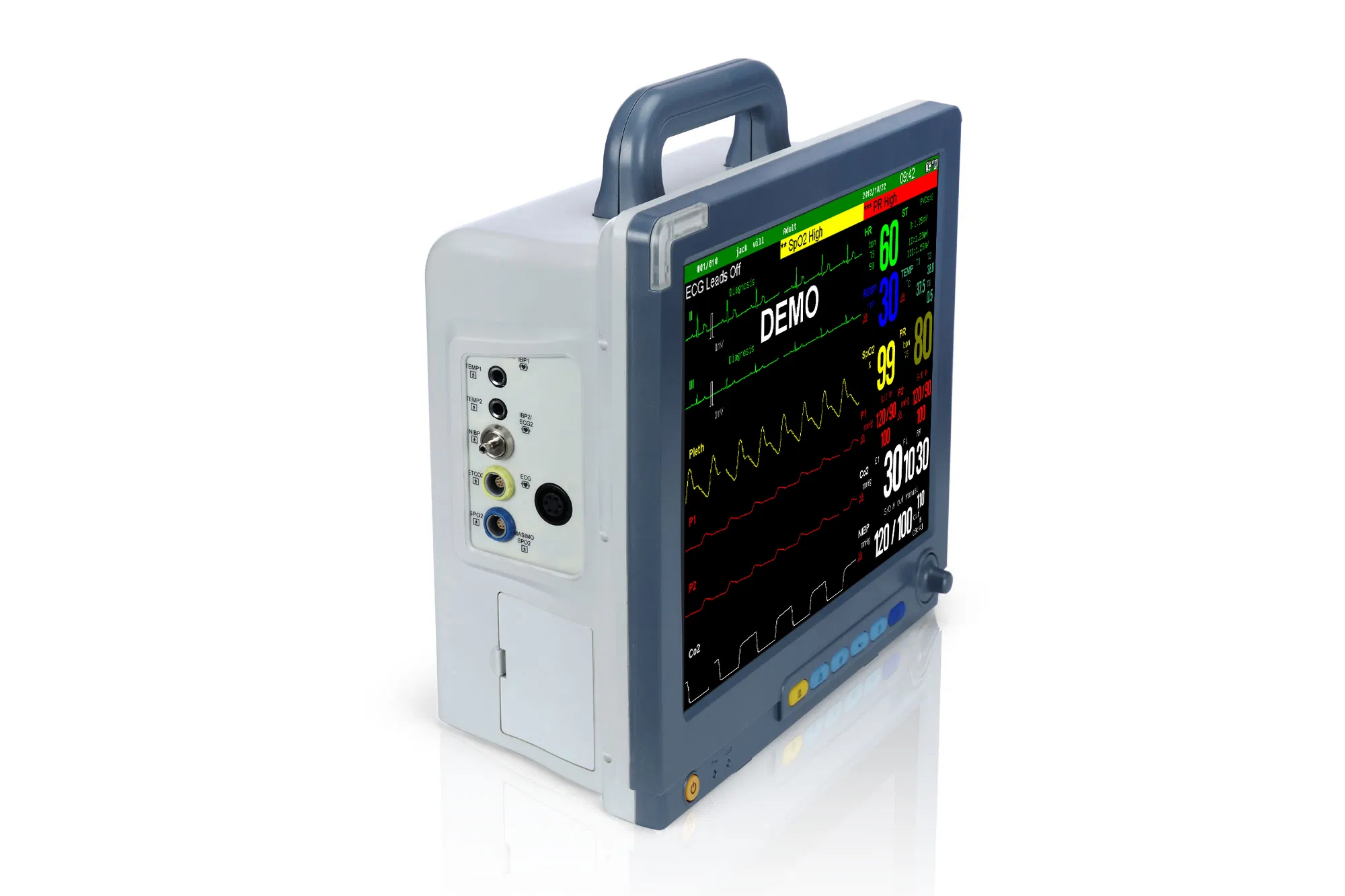 Ce ISO 15'' Monitor de Paciente Portátil de Diagnóstico Multiparamétrico para UTI