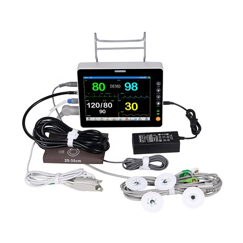 Equipamento Médico de Guangzhou Monitor de Sinais Vitais Portátil Multi Parâmetro Tela Grande 6 Parâmetros 8 Polegada Paciente