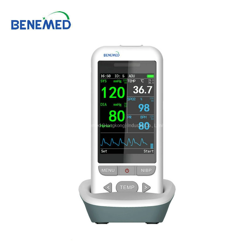 Monitor de Sinais Vitais Portátil com NIBP, SpO2, Taxa de Pulso, Temperatura