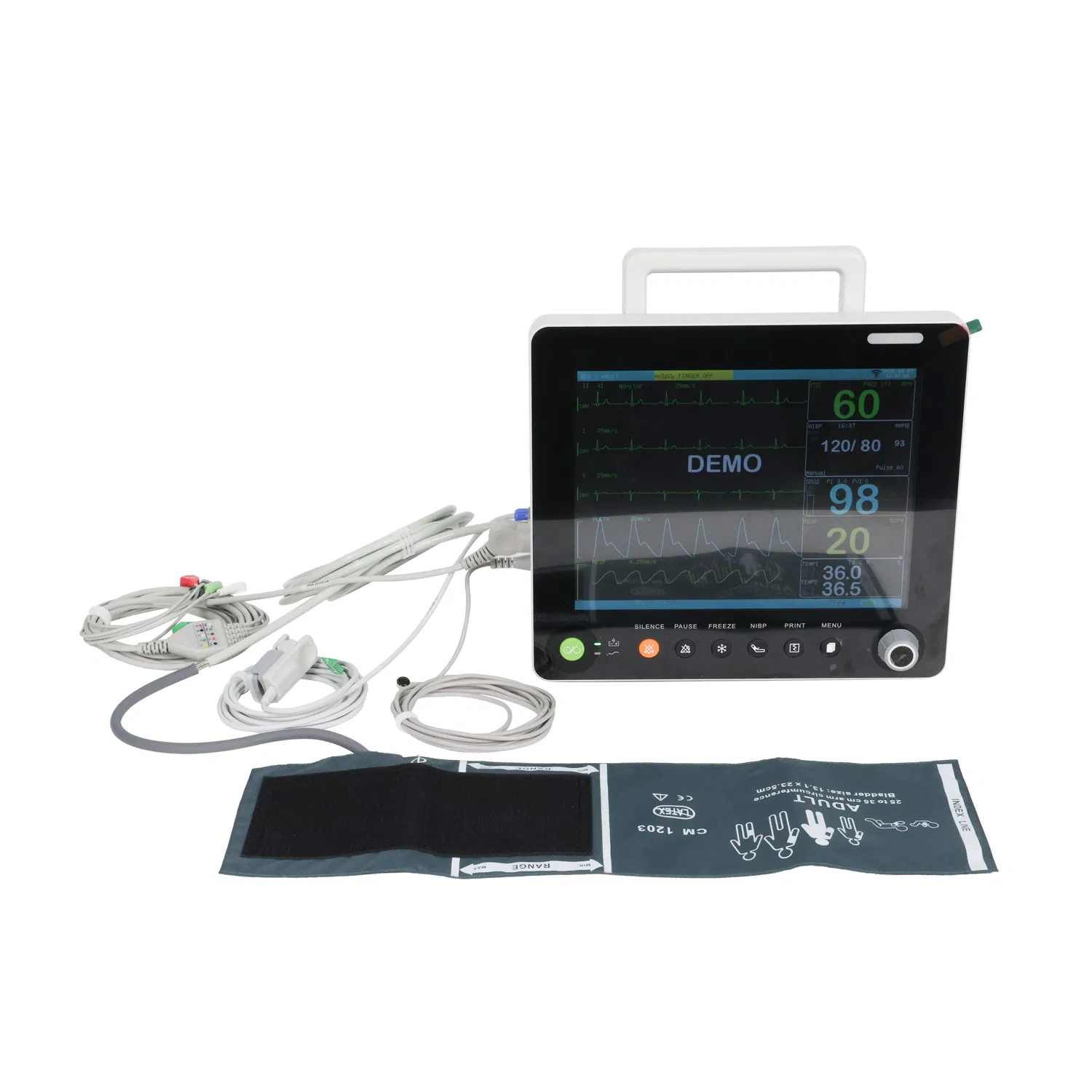 Monitor de Paciente de Sinais Vitais ECG Modular Flexível de Múltiplos Parâmetros de Alta Definição 12.1" TFT