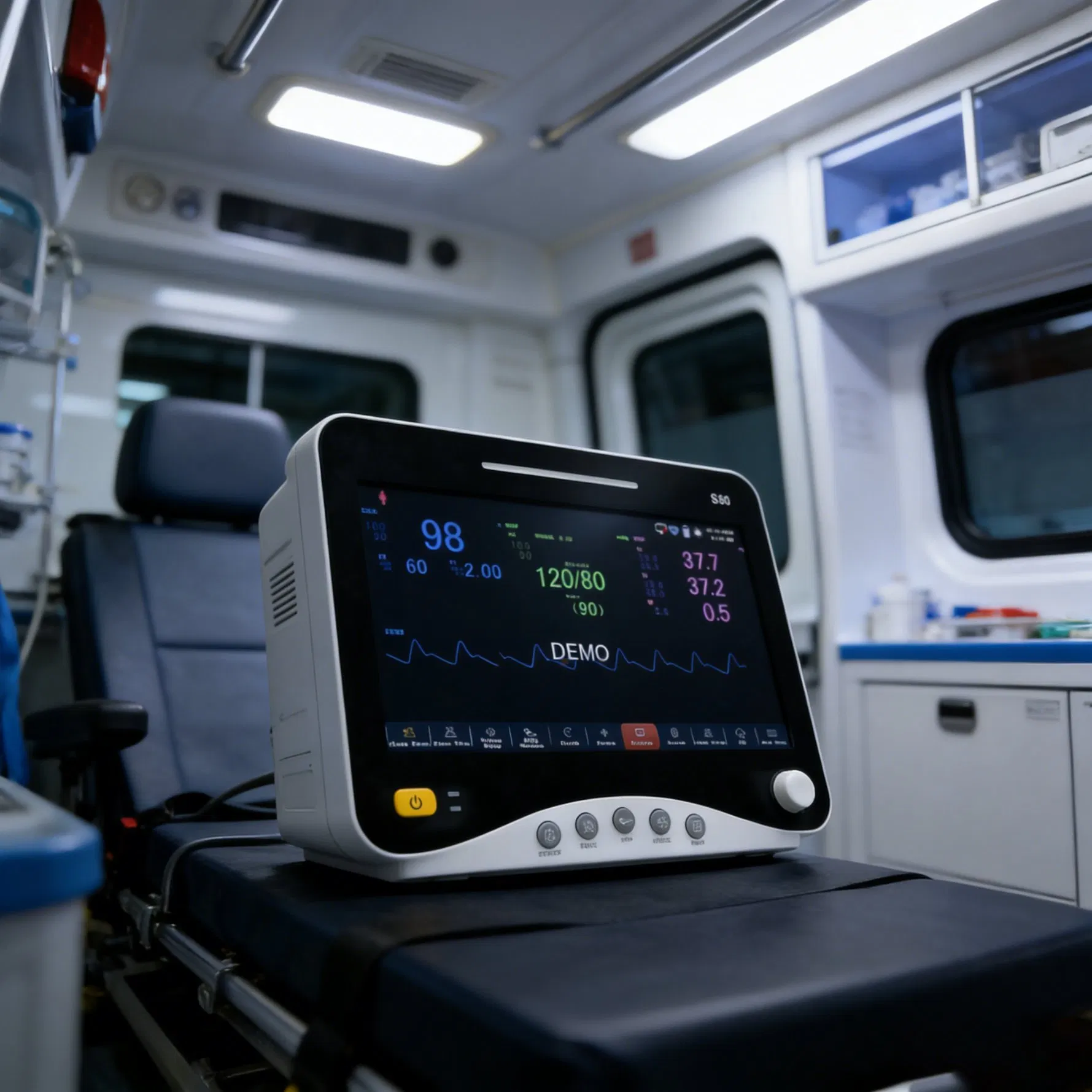Monitor Portátil de Paciente de Grau Médico Monitor Multiparamétrico de Sinais Vitais para Uso em Ambulância