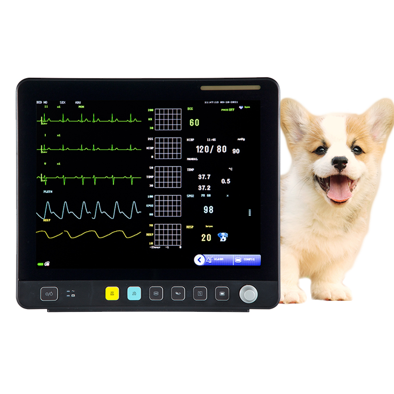Equipamento de Clínica Hospitalar Veterinária Multiparamétrica Monitor de Pressão Arterial Monitoramento de Sinais Vitais em UTI Monitor de Paciente