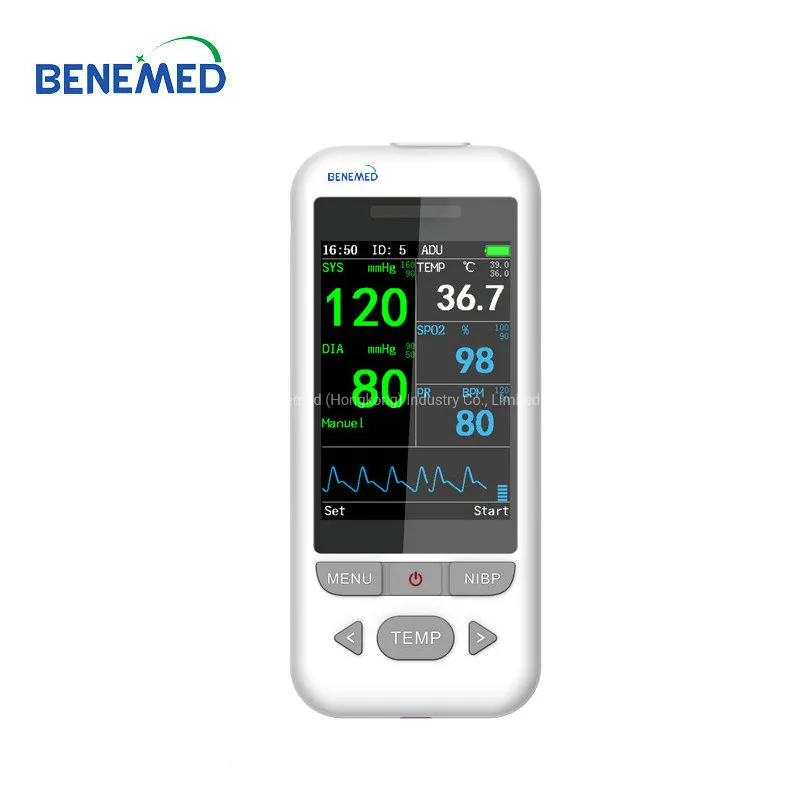 Monitor de Sinais Vitais Portátil com NIBP, SpO2, Taxa de Pulso, Temperatura