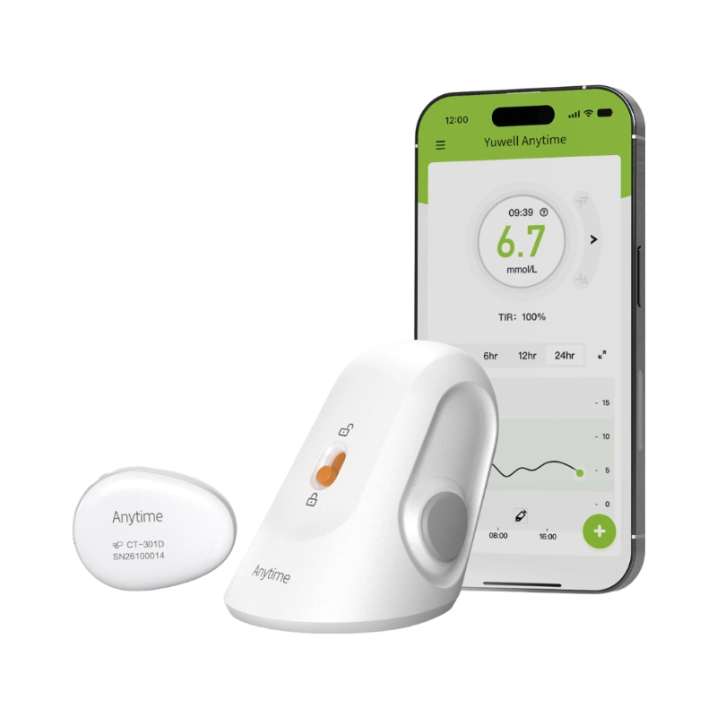 Equipamento de Telemedicina para Diabetes Yuwell Home Care Monitoramento Contínuo de Glicose no Sangue a Qualquer Hora CT3