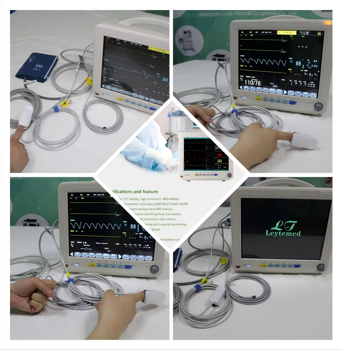 Ltsp31 Dispositivos Portáteis de Monitoramento de Pacientes para Transporte em Hospital UTI Monitor de Pacientes Multi Parâmetro