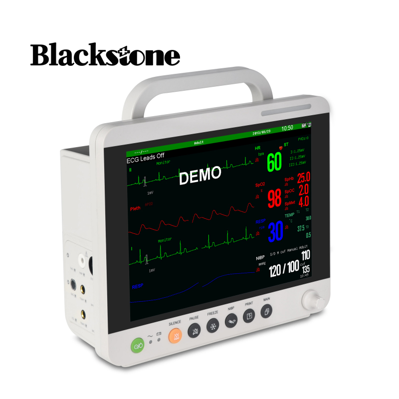 12inch Monitor de Paciente Multi Parâmetro com Tela Sensível ao Toque para Hospital Monitor de Paciente Portátil